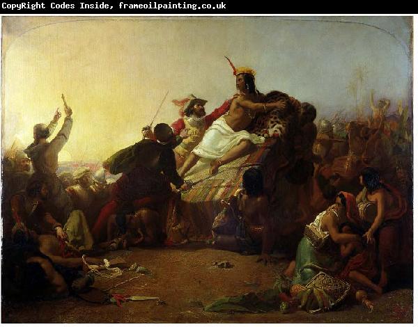 Sir John Everett Millais Pizarro seizing the Inca of Peru (1845) by John Everett Millais